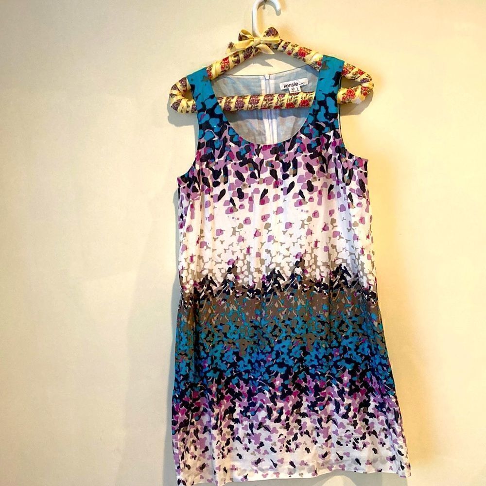Kensie Abstract Floral Print Dress Size Large